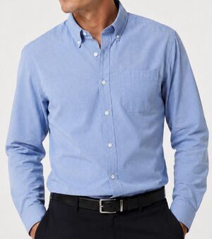 Luciano Barbera Blue Button Down Dress Shirt Men’s Large Made in Italy Cotton
